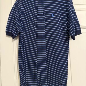 Ralph Lauren Dark Blue and Light Blue Striped Polo